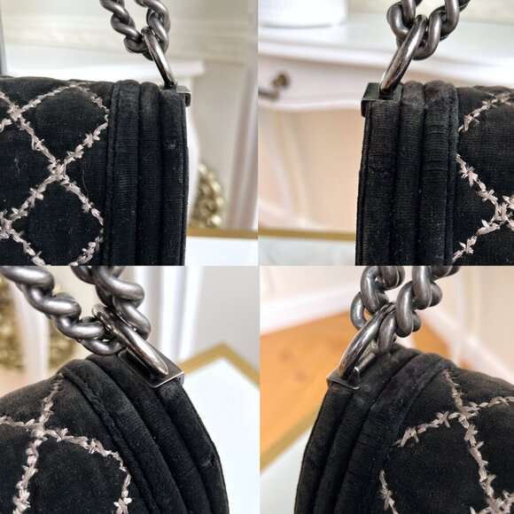 Authentic Chanel Old Boy Quilted Velvet Crossbody Bag 19944074 B0766 - Picture 9 of 16